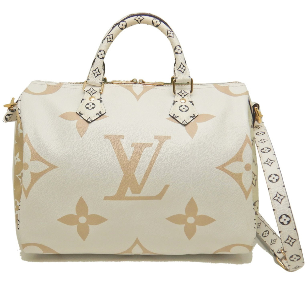 LOUIS VUITTON Monogram Giant Speedy Bandoulière 30 M44572 Handbag White Khaki...